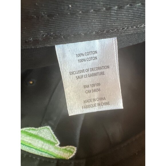 Life Is Good Black Baseball Cap W/ Green Fish Embroidery 100% Cotton Adjustable - Picture 5 of 5